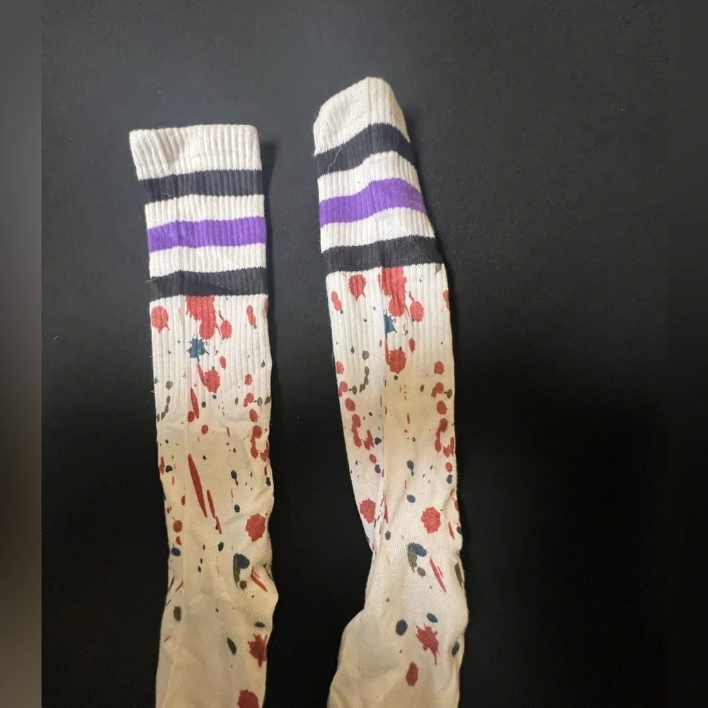HALLOWEEN COSTUME “ZOMBIE FEAR LEADER” GIRLS SIZE LARGE 12-14 BLACK/PURPLE/GREEN